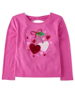 Girls Graphic Bow Back Top