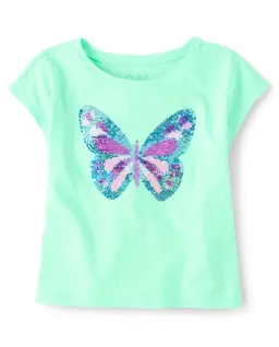 Girls Flip Sequin Graphic Top