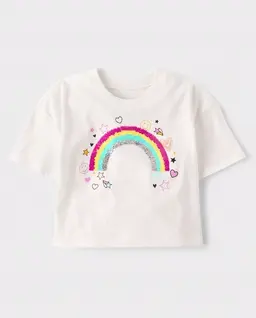 Girls Flip Sequin Rainbow Oversized Top