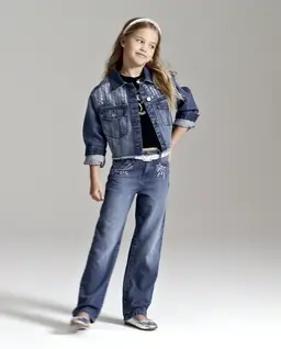 Jean ample clouté pour fille