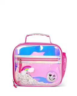 Girls Holographic Shakey Happy Face Lunchbox