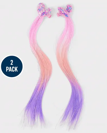 Girls Shakey Heart Hair Extension Clip 2-Pack
