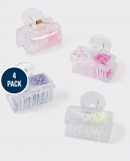 Girls Shakey Claw Clip 4-Pack