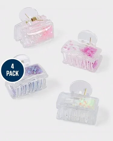 Girls Shakey Claw Clip 4-Pack