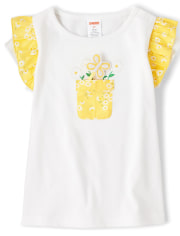 Top de maceta con apliques para niñas - Sunny Daisies