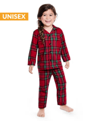 Unisex Girls And Boys Matching Family Plaid Flannel 2-Piece Pajamas - Gymmies