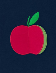 Girls Peek-A-Boo Apple Patch Top - Teacher's Favorite