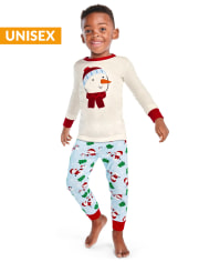 Pijama de 2 piezas de algodón con muñeco de nieve unisex - Gymmies