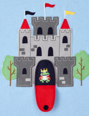 Camiseta de castillo bordada para niños - Caballeros y dragones