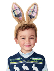 Unisex Plaid Bunny Ears Headband - Spring Celebrations