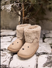 Kids Embroidered Bear Chalet Boots - First Frost