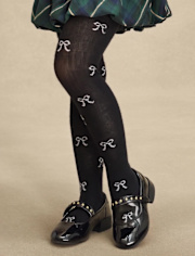 Girls Bow Cable Knit Tights 2-Pack - Petit Paris