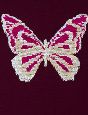 Girls Flip Sequin Butterfly Sweater Dress