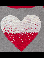 Girls Flip Sequin Heart Sweater Dress