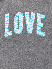 Girls Flip Sequin Love Sweater Dress
