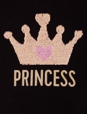 Top con corona de princesa y lentejuelas para niñas