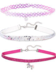 Paquete de 3 gargantillas con unicornio y lentejuelas Flip para niñas