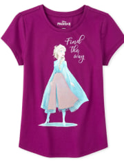Girls Disney Frozen 2 Flip Sequin Elsa Graphic Tee