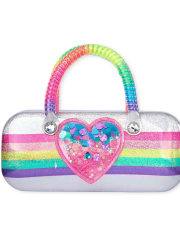 Girls Shakey Rainbow Heart Sunglasses Case