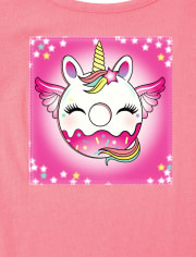 Girls Lenticular Pandacorn Donut Cut Out Top