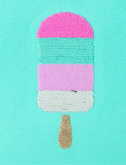 Girls Flip Sequin High Low Top