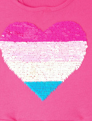Girls Flip Sequin Rainbow Heart Racerback Tank Dress