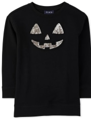 Sweat-shirt tunique assorti pour filles, maman et moi, Halloween, paillettes, citrouille