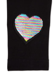 Leggings con forro polar y corazón de lentejuelas Flip para niñas