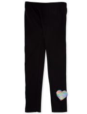 Leggings con forro polar y corazón de lentejuelas Flip para niñas