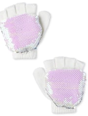 Girls Flip Sequin Gloves