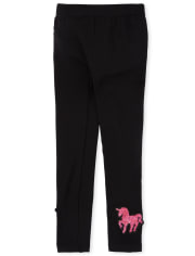 Girls Flip Sequin Unicorn Fleece Lined Leggings