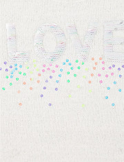 Pull Love à sequins retournés pour fille