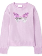 Suéter con mariposa y lentejuelas para niñas