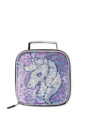 Boîte à lunch licorne à sequins métalliques pour filles