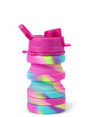 Girls Rainbow Tie Dye Collapsible Water Bottle