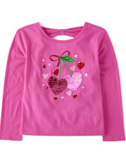 Girls Graphic Bow Back Top