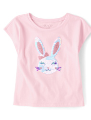 Girls Flip Sequin Bunny Top