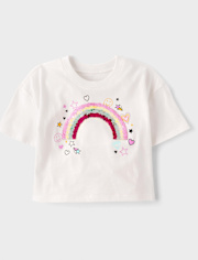 Girls Flip Sequin Rainbow Oversized Top