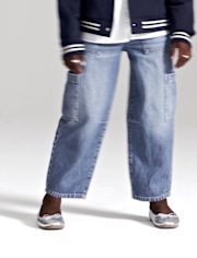 Girls Utility Barrel Jeans
