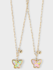 Girls Shakey Butterfly BFF Necklace 2-Pack