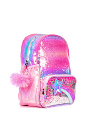 Girls Rainbow Sequin Shakey Star Backpack 2-Piece Set