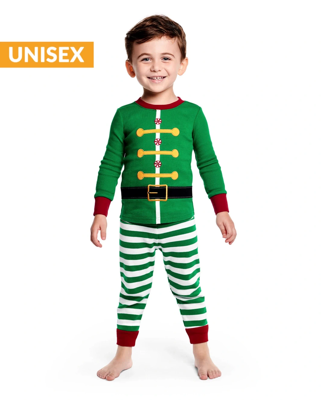 Kids Elf Cotton 2-Piece Pajamas - Gymmies