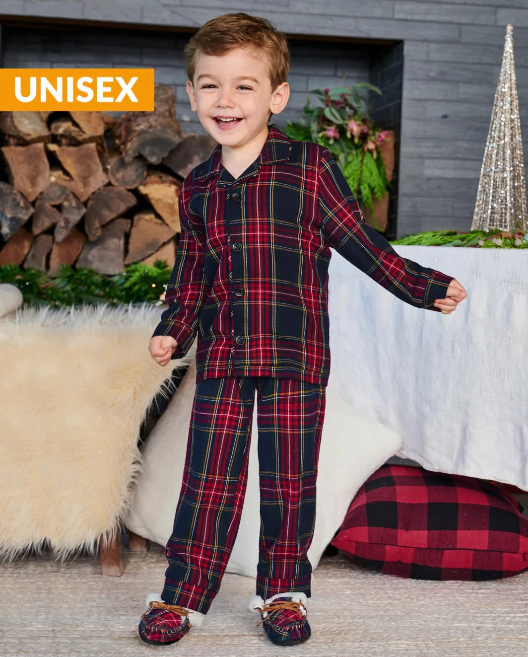 Kids Plaid Flannel 2-Piece Pajamas - Gymmies