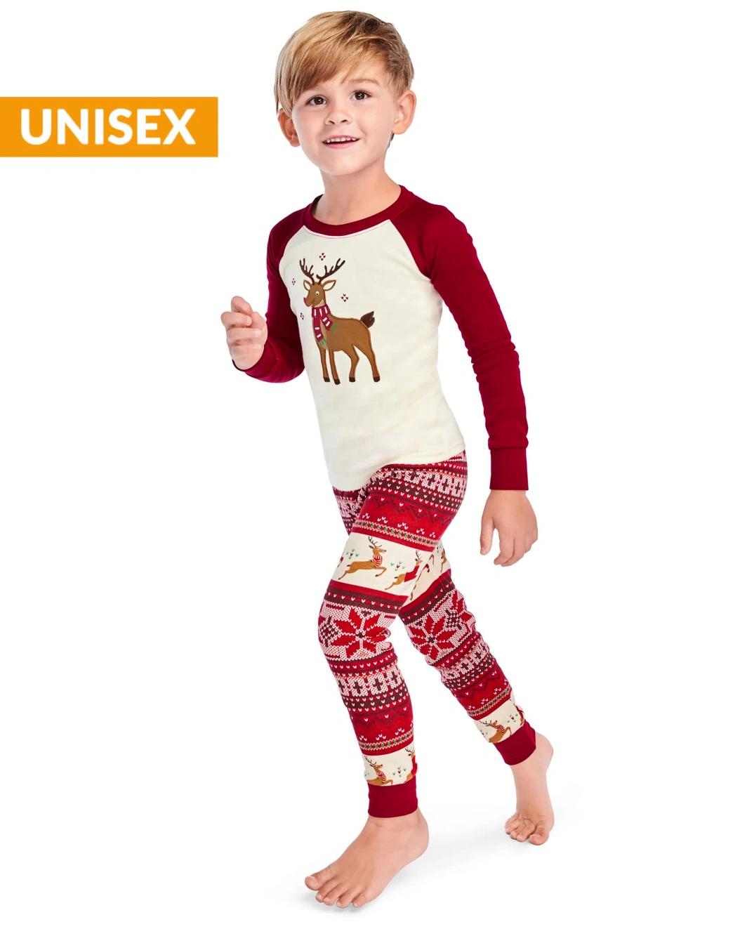 Pyjama 2 pièces en coton jacquard motif renne pour enfants - Gymmies