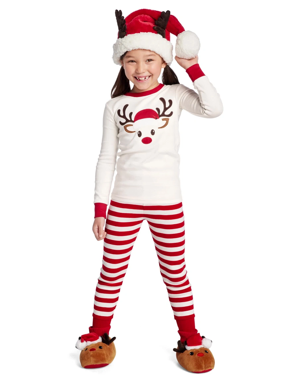 Pijama de 2 piezas de algodón con renos familiares a juego unisex - Gymmies