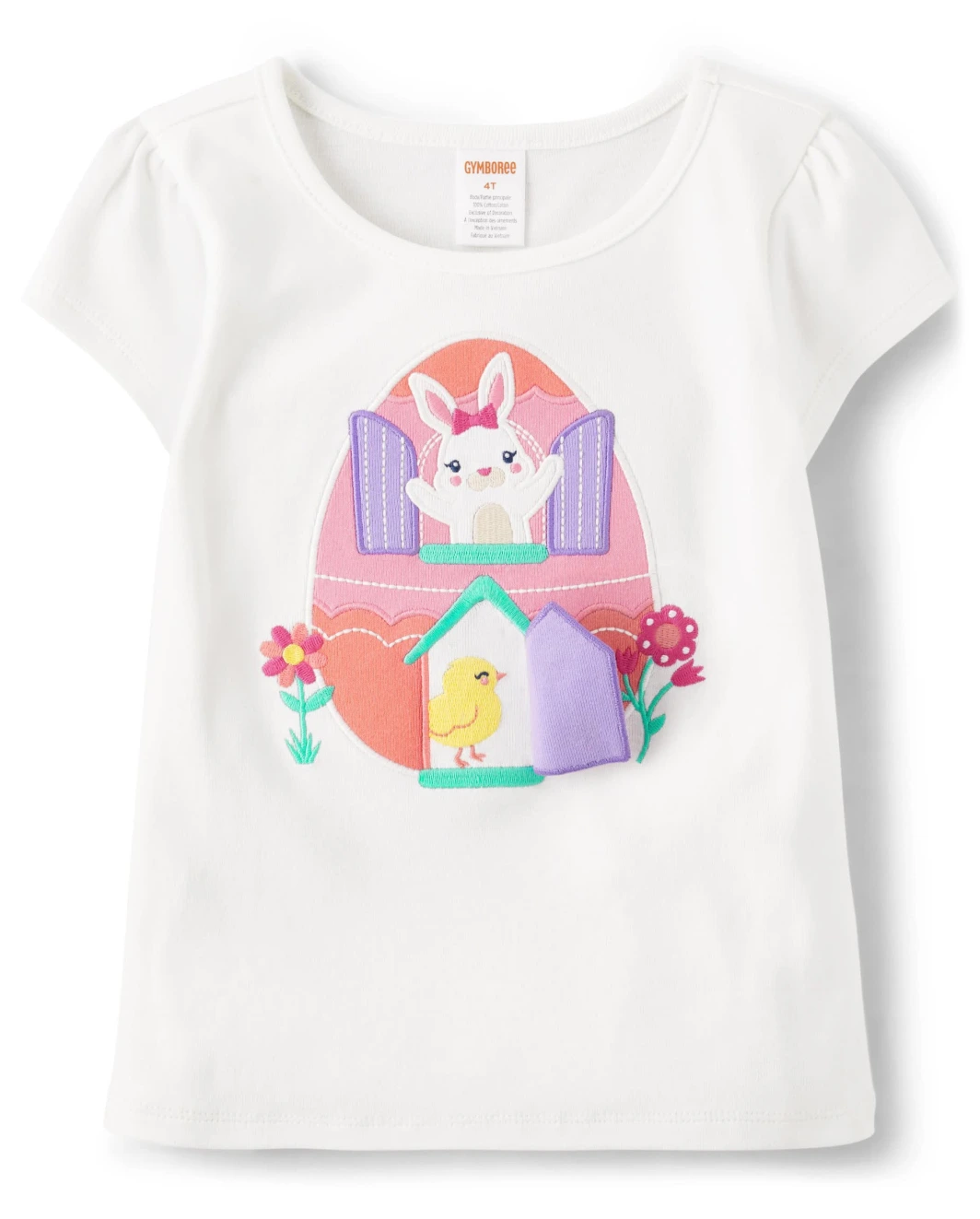 Haut brodé avec œuf de Pâques pour fille - Célébrations printanières