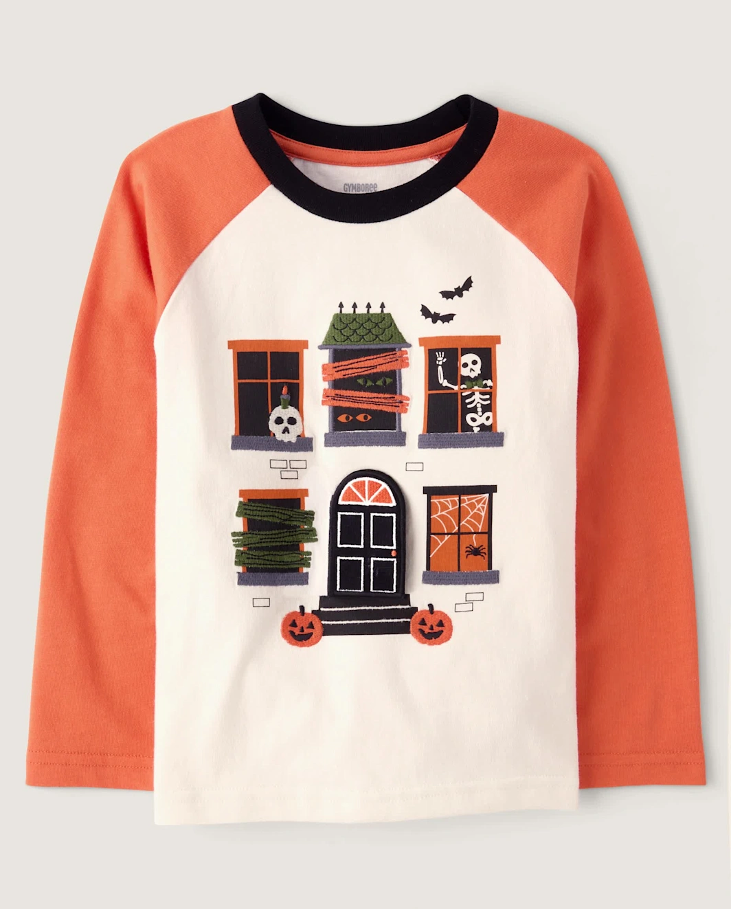 Boys Interactive Haunted House Raglan Top - Trick or Treat - FAIR IVORY