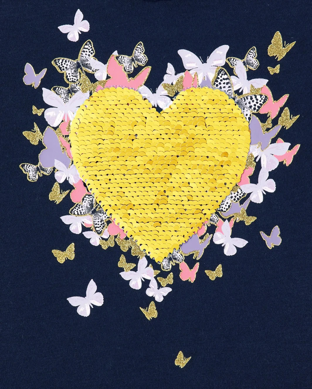 Top con corte de mariposa y corazón de lentejuelas para niñas