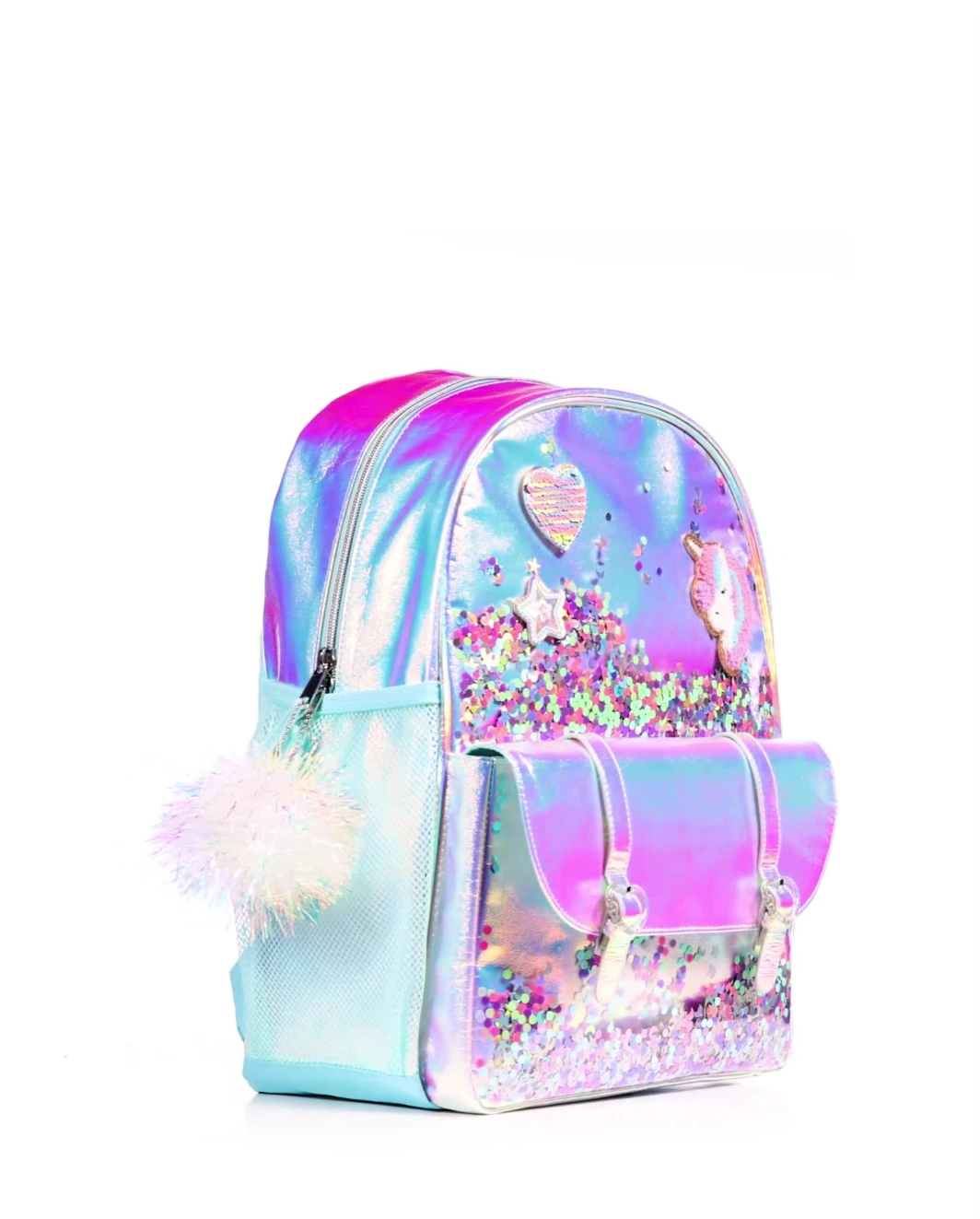 Girls Holographic Shakey Unicorn Backpack