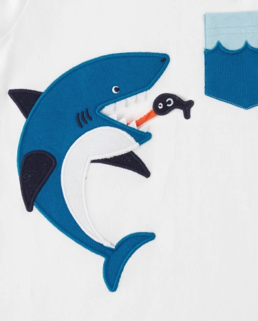 Camiseta de pesca para niños con tiburón - Ballena Hola